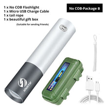 Last inn bildet i Galleri-visningsprogrammet, USB Rechargable Mini LED Flashlight 3 Lighting Mode Waterproof Torch Telescopic Zoom Stylish Portable Suit for Night Lighting