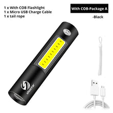 Last inn bildet i Galleri-visningsprogrammet, USB Rechargable Mini LED Flashlight 3 Lighting Mode Waterproof Torch Telescopic Zoom Stylish Portable Suit for Night Lighting