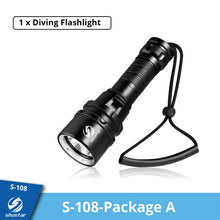 Last inn bildet i Galleri-visningsprogrammet, IP68 Powerful Diving Flashlight Highest Waterproof Professional diving light With anti-skid Rope Use 5 x super bright lamp beads