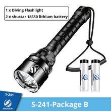 Last inn bildet i Galleri-visningsprogrammet, IP68 Powerful Diving Flashlight Highest Waterproof Professional diving light With anti-skid Rope Use 5 x super bright lamp beads