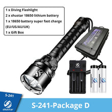 Last inn bildet i Galleri-visningsprogrammet, IP68 Powerful Diving Flashlight Highest Waterproof Professional diving light With anti-skid Rope Use 5 x super bright lamp beads